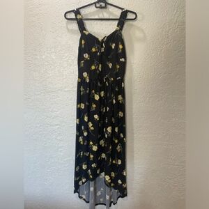 UGC Derek Heart Floral Black and Yellow Dress Sz MEDIUM